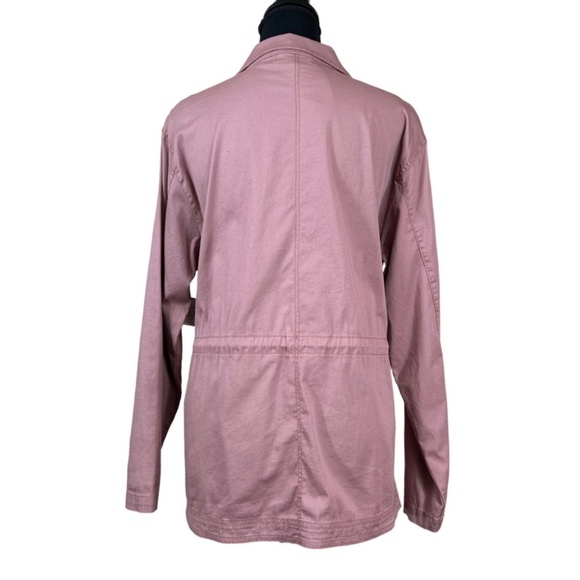 Cactus & Pearl New Dusty Rose Cotton Full Zip Anorak Utility Jacket Size M - Picture 3 of 9